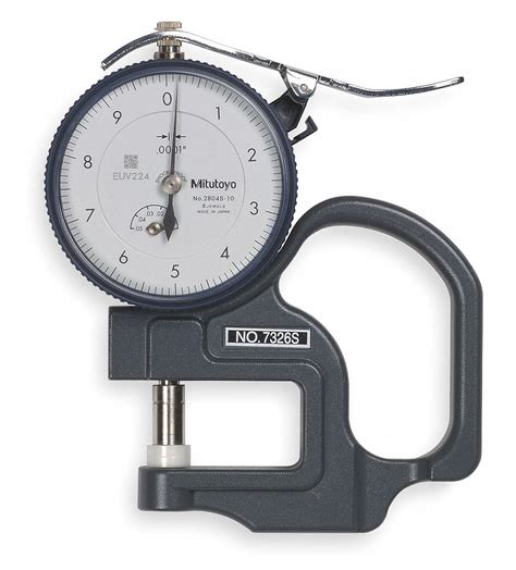 Dial Thickness Meter solution|0 in to 0.05 in Range, 0.0001 in Graduations, Dial .